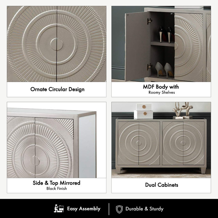 Mercury Row Earnshaw 140cm Wooden Sideboard for Living Room Furniture